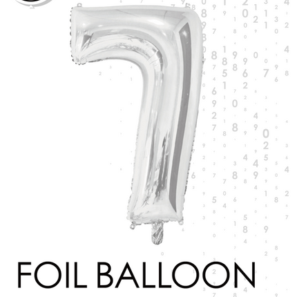 Folienballon Figur 7 Silber 66cm