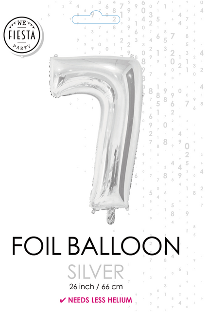 Folienballon Figur 7 Silber 66cm