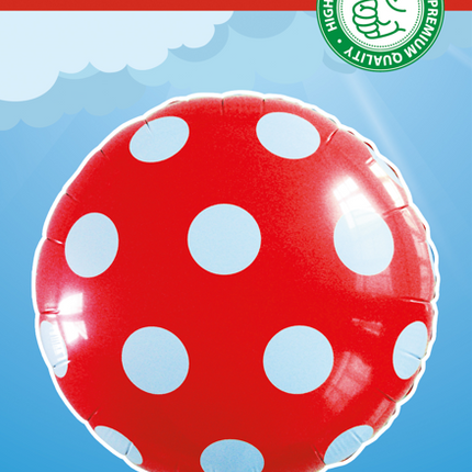 Helium Ballon Dots Rot 45cm Leer