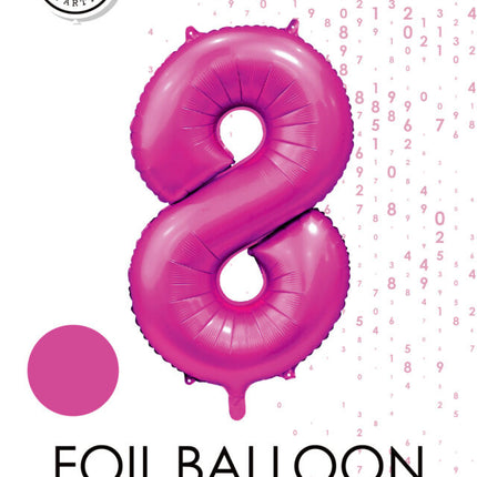 Fuchsia Figur Ballon 8 Jahre Glanz 86cm