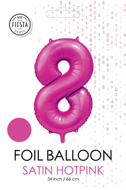 Fuchsia Figur Ballon 8 Jahre Glanz 86cm