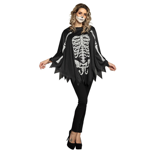 Halloween Skelett Poncho