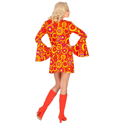 Disco 70S Kleid Orange Damen