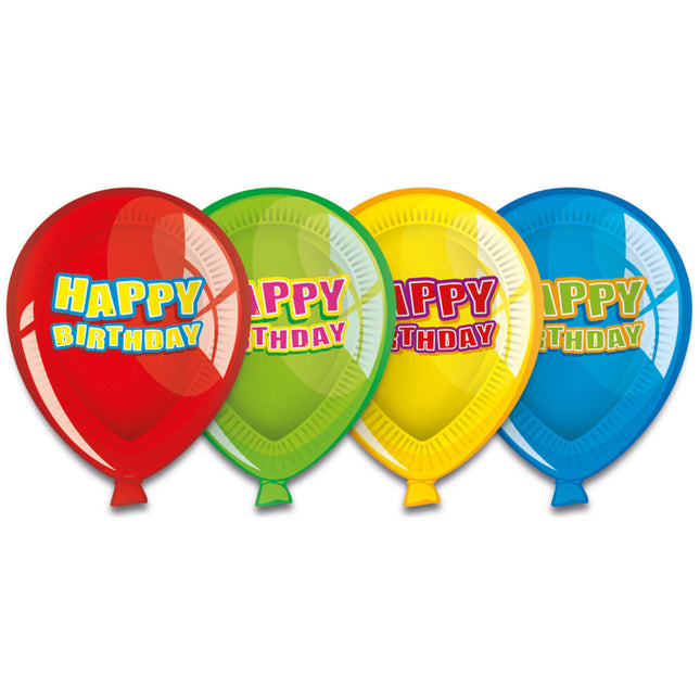 Happy Birthday Ballons Teller 23cm 6 Stück