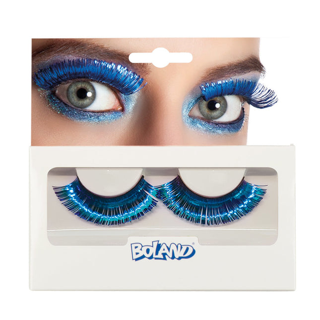 Wimpern Metallic Blau