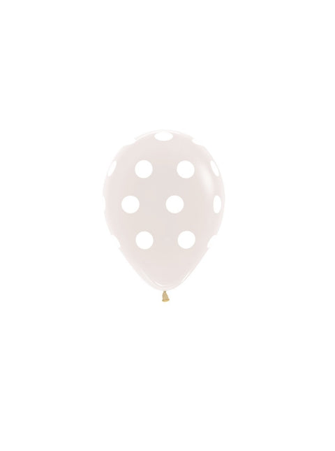 Ballons Polka Dots Klar 12cm 50Stk