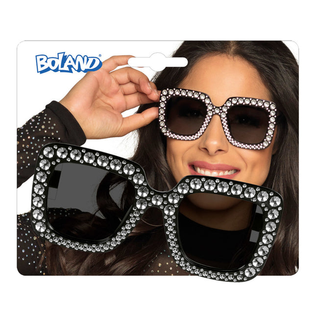 Party Brille Schwarz Glitter