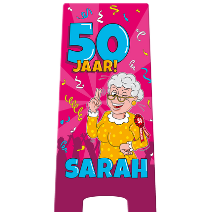 Warnschild Sarah Cartoon 58cm