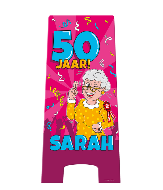 Warnschild Sarah Cartoon 58cm