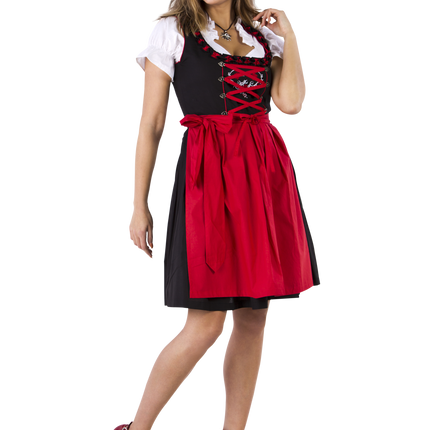 Schwarz Rotes Dirndlkleid Oktoberfest Damen