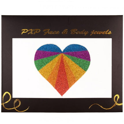 PXP Gesichtsaufkleber Face Jewels Rainbow Heart