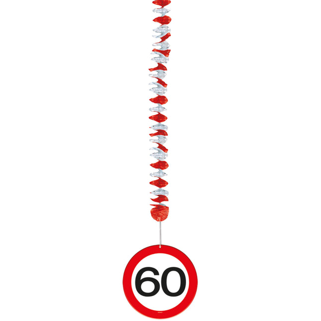 Hängende Dekoration 60 Jahre Verkehrszeichen 17,5cm 3pcs