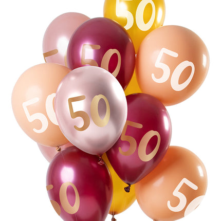 Ballons 50 Jahre Rosa 30cm 12 Stk.