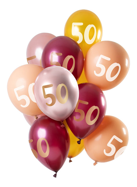 Ballons 50 Jahre Rosa 30cm 12 Stk.