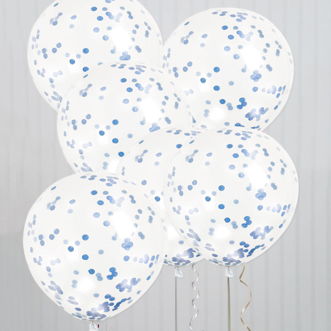 Konfetti Ballons Blau 30cm 6Stk