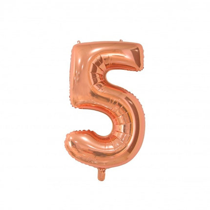 Folienballon Figur 5 Rose Gold 66cm