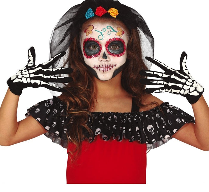 Halloween Skelett Handschuhe Kind