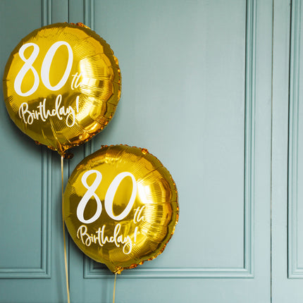 Helium Ballon 80Th Geburtstag Gold Leer 45cm