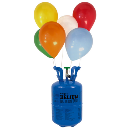 Heliumflasche mit 30 Luftballons und Schleife