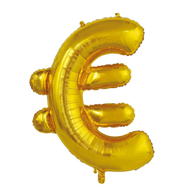 Folienballon Eurozeichen Gold XL 102cm leer
