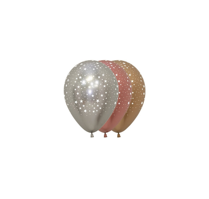 Ballons Sterne Reflex Mix 12cm 50Stk