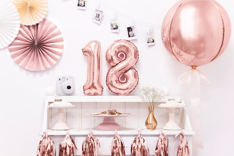 Helium Ballon Rund Rose Gold Leer 40cm