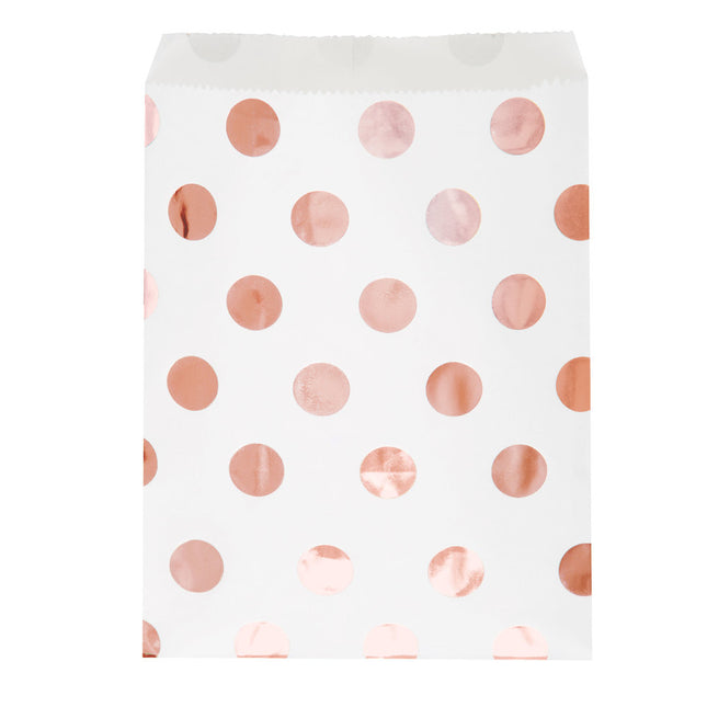 Partytüten Rose Gold Dots 18cm 8Stück