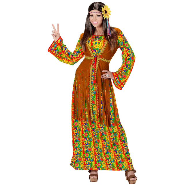 Hippie 60S Kleid Damen mit Weste