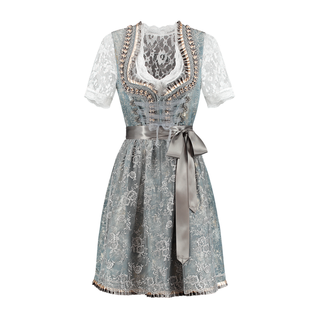 Gold Silber Dirndl Kleid Oktoberfest Damen 2 Stück