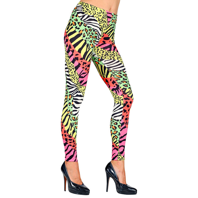 Neon 80S Legging Damen farbig