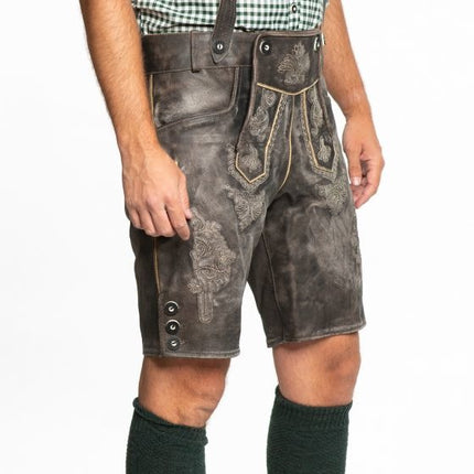 Lederhose Leder Short Retro und Hosenträger