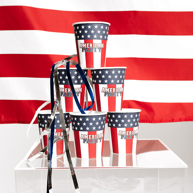 Amerika Becher Party Papier 210ml 10Stück