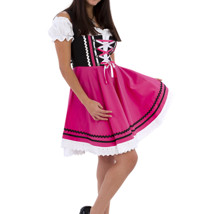 Oktoberfest Dirndlkleid Oktoberfest Schwarz Rosa Damen 2 Stück