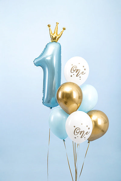 Ballons One Mix Blau 30cm 6Stk