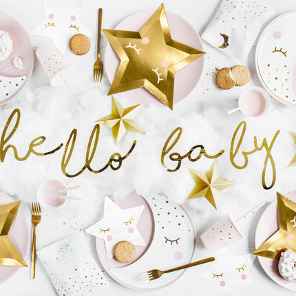 Geburtsgirlande Hello Baby Gold 70cm