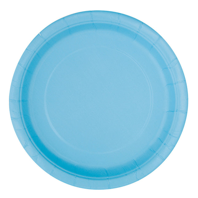 Hellblaue Teller rund 17,5cm 8Stk.