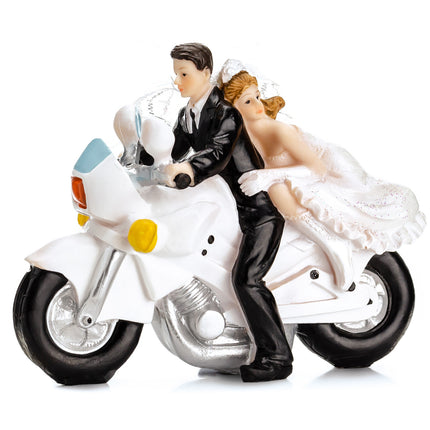 Tortenaufleger Hochzeitspaar Motorrad 11,5cm