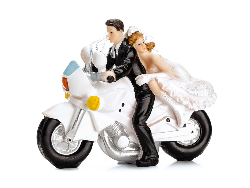 Tortenaufleger Hochzeitspaar Motorrad 11,5cm