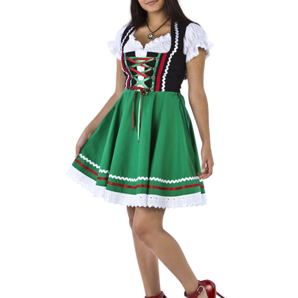 Oktoberfest Dirndl Kleid Oktoberfest Schwarz Grün Damen 2 Stück