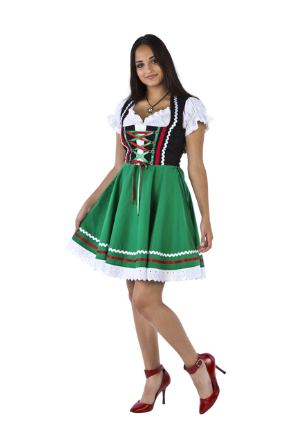 Oktoberfest Dirndl Kleid Oktoberfest Schwarz Grün Damen 2 Stück