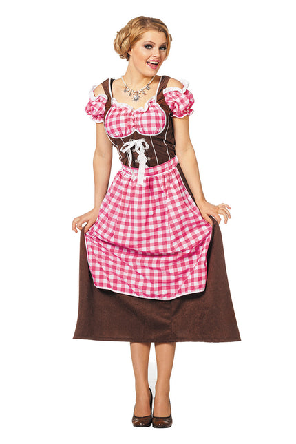 Rosa Dirndlkleid Oktoberfest Damen Lang