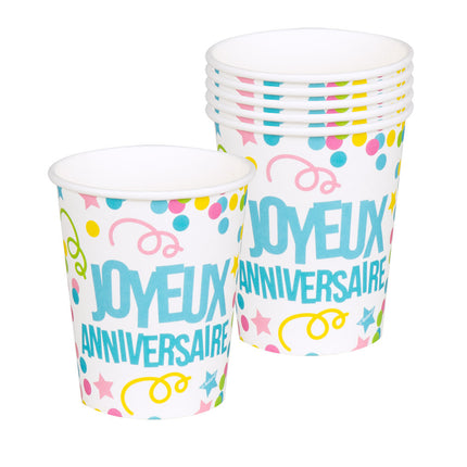 Joyeux Anniversaire Becher 250ml 6 Stk.