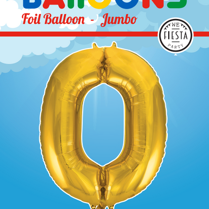 Folienballon Figur 0 Gold XL 86cm leer