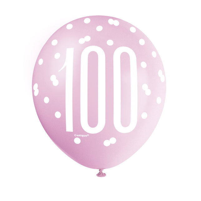 Ballons 100 Jahre Dots 30cm 6Stk