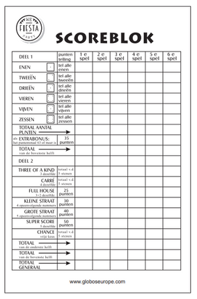 Yahtzee Scorepad 14,5cm 250 Seiten