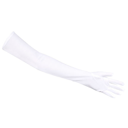 Weiße Handschuhe lang 40cm