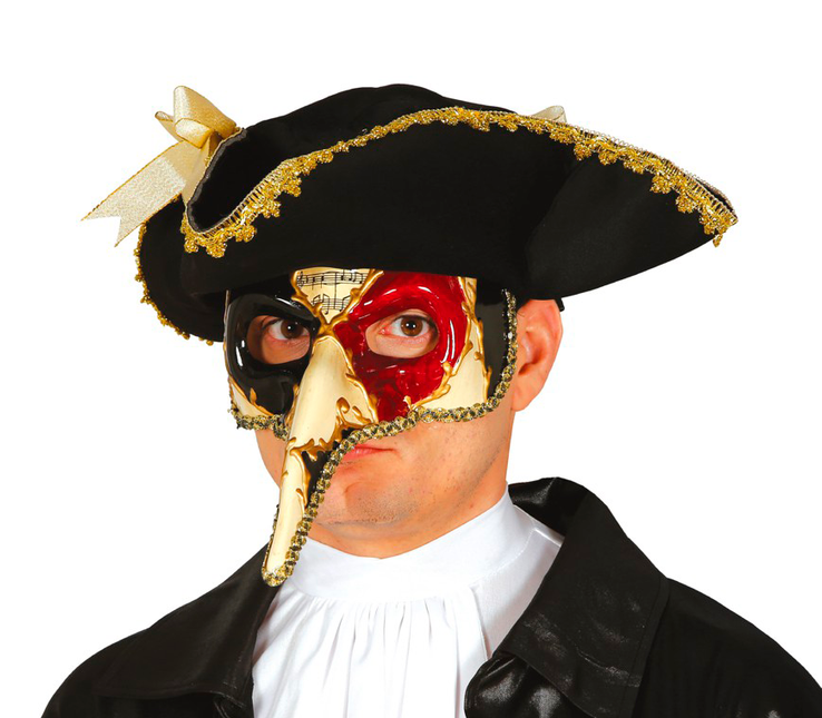 Venezianische Maske Rot Schwarz