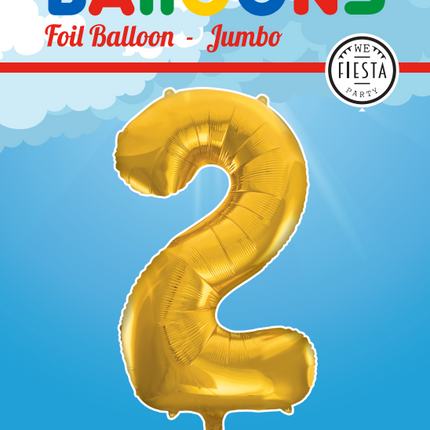 Folienballon Figur 2 Gold XL 86cm leer