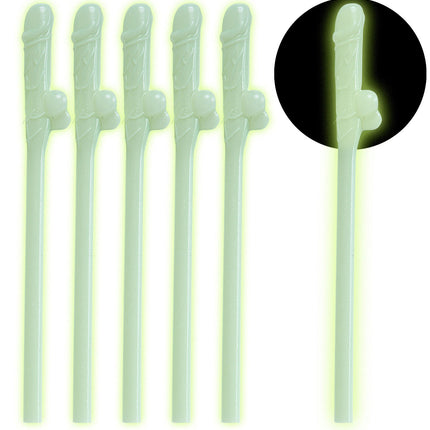 Strohhalme Dick Glow In The Dark 6pcs