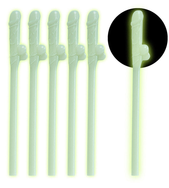 Strohhalme Dick Glow In The Dark 6pcs